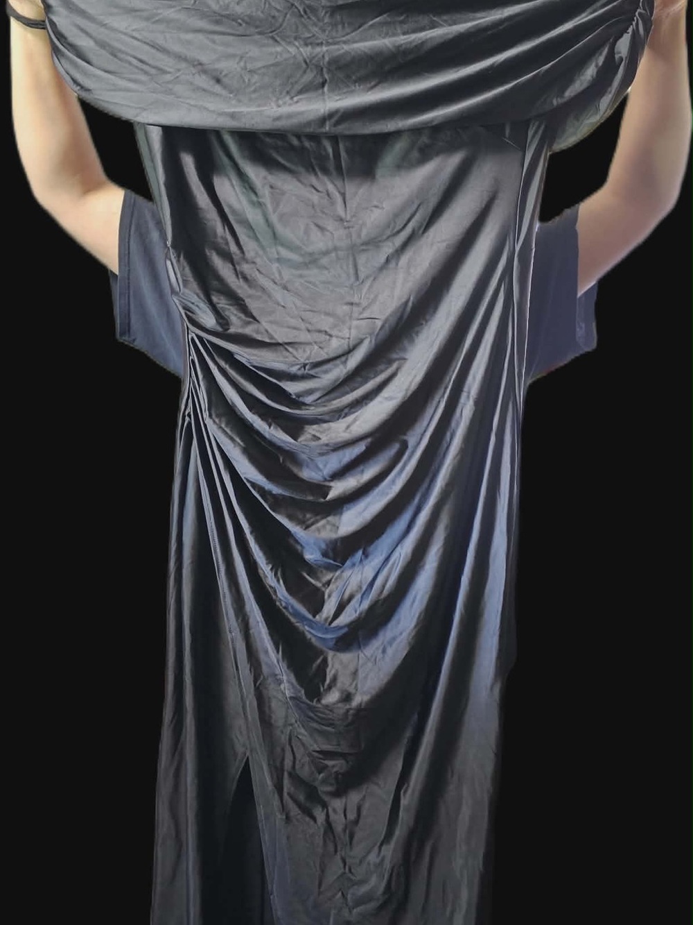 Draped Black Maxi Dress